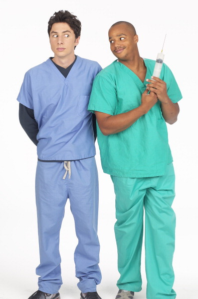 Zach Braff as Dr. John 'J.D.' Dorian, Donald Faison as Dr. Christopher Turkon Scrubs